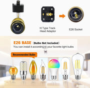 Adjustable E26 H Track Light Heads - 4-Pack, Brass - product detail 2