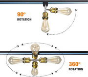 Adjustable E26 H Track Light Heads - 4-Pack, Brass - product detail 3