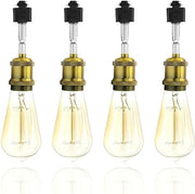 Adjustable E26 H Track Light Heads - 4-Pack, Brass - product detail 8