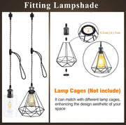 Adjustable E26 H Track Pendant Lights - 3-Pack, Black - product detail 4