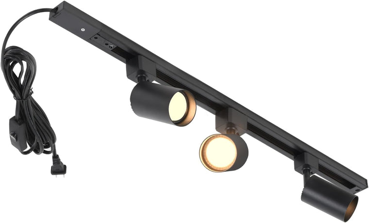 3-Light Plug-in Track Lighting Kit - Black - main product view