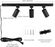 3-Light Plug-in Track Lighting Kit - Black - product detail 2