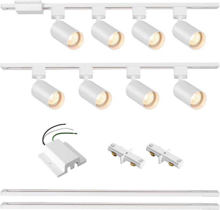 8-Light H Track Lighting Kit - White - main product view