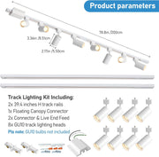 8-Light H Track Lighting Kit - White - product detail 2
