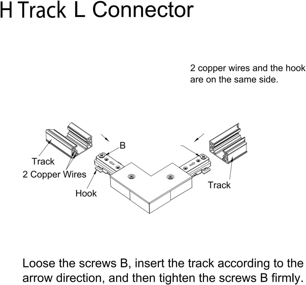 90掳 H Track L Connectors - 2-Pack, White - product detail 3