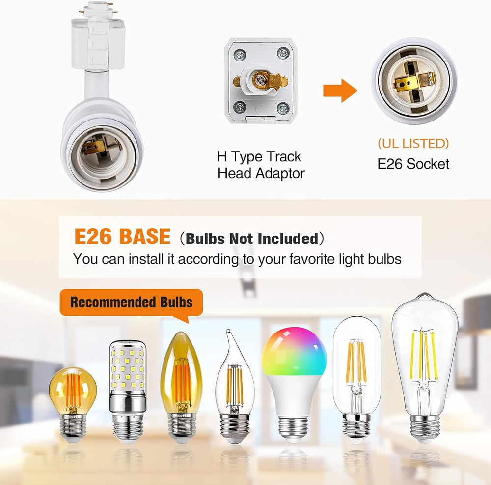 E26 Glass H Track Pendant Lights - 4-Pack, Black - product detail 3