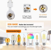 E26 Glass H Track Pendant Lights - 4-Pack, Black - product detail 3