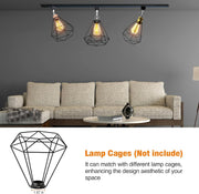 E26 Glass H Track Pendant Lights - 4-Pack, Black - product detail 8