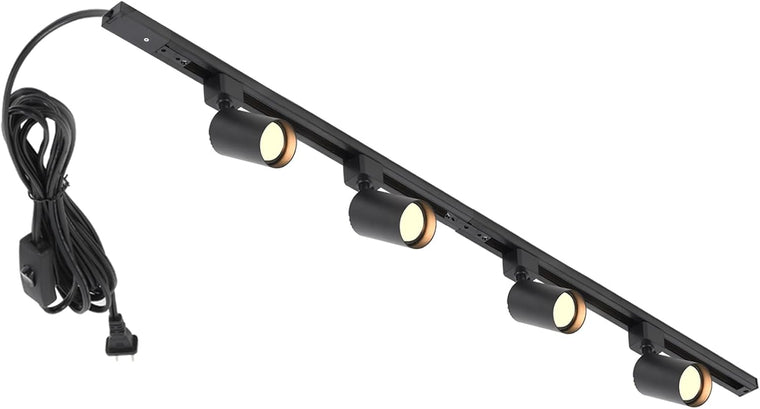 4-Light Plug-in Track Lighting Kit - Black - main product view