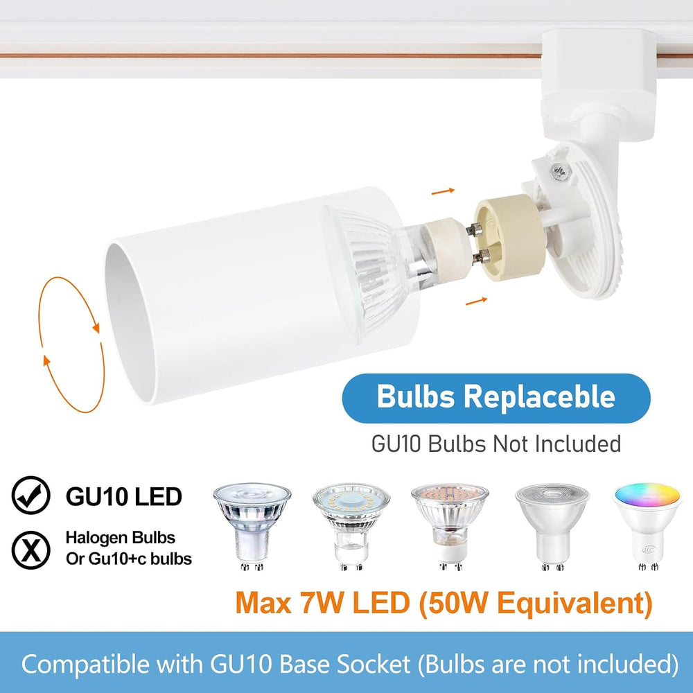 6-Light H Track Lighting Kit - White - product detail 3
