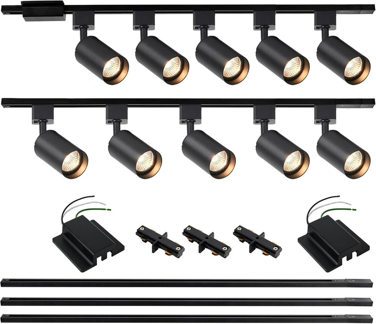 10-Light H Track Lighting Kit - Black - main product view