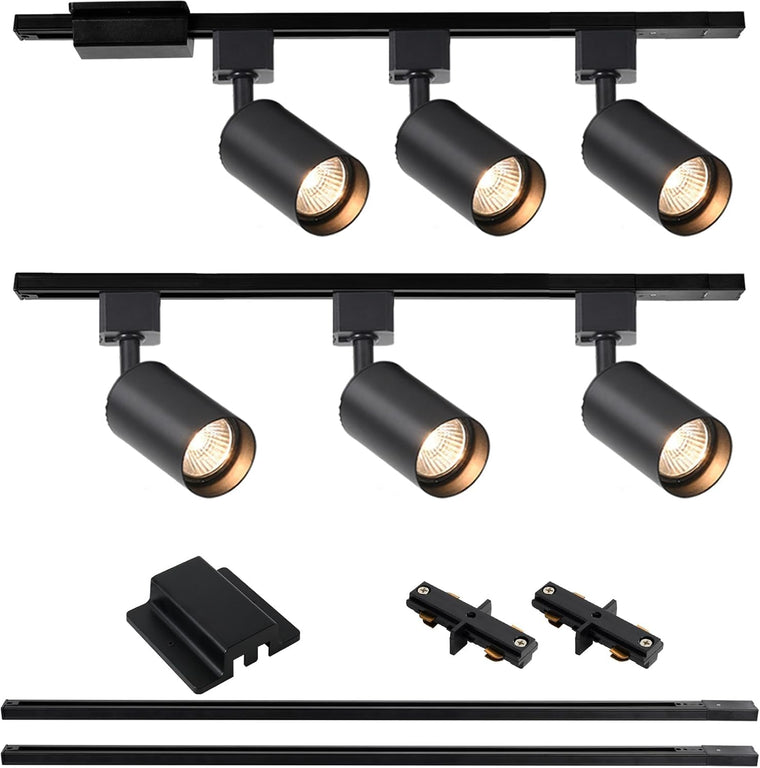 6-Light H Track Lighting Kit - Black - main product view