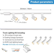 4-Light H Track Lighting Kit - White - product detail 2
