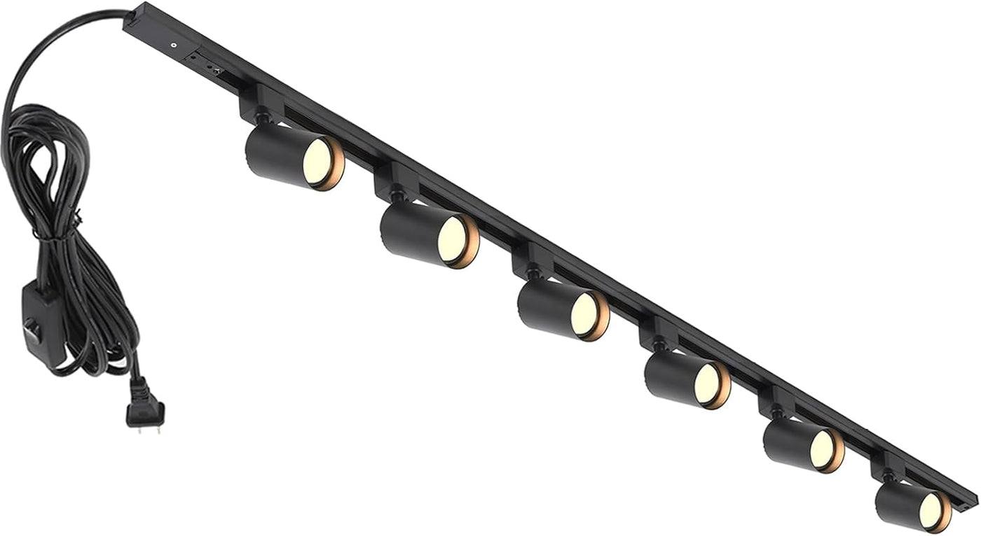 6-Light Plug-in Track Lighting Kit - Black - main product view