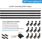 12-Light H Track Lighting Kit - Black - product detail 2
