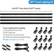 12-Light Plug-in Track Lighting Kit - Black - product detail 2