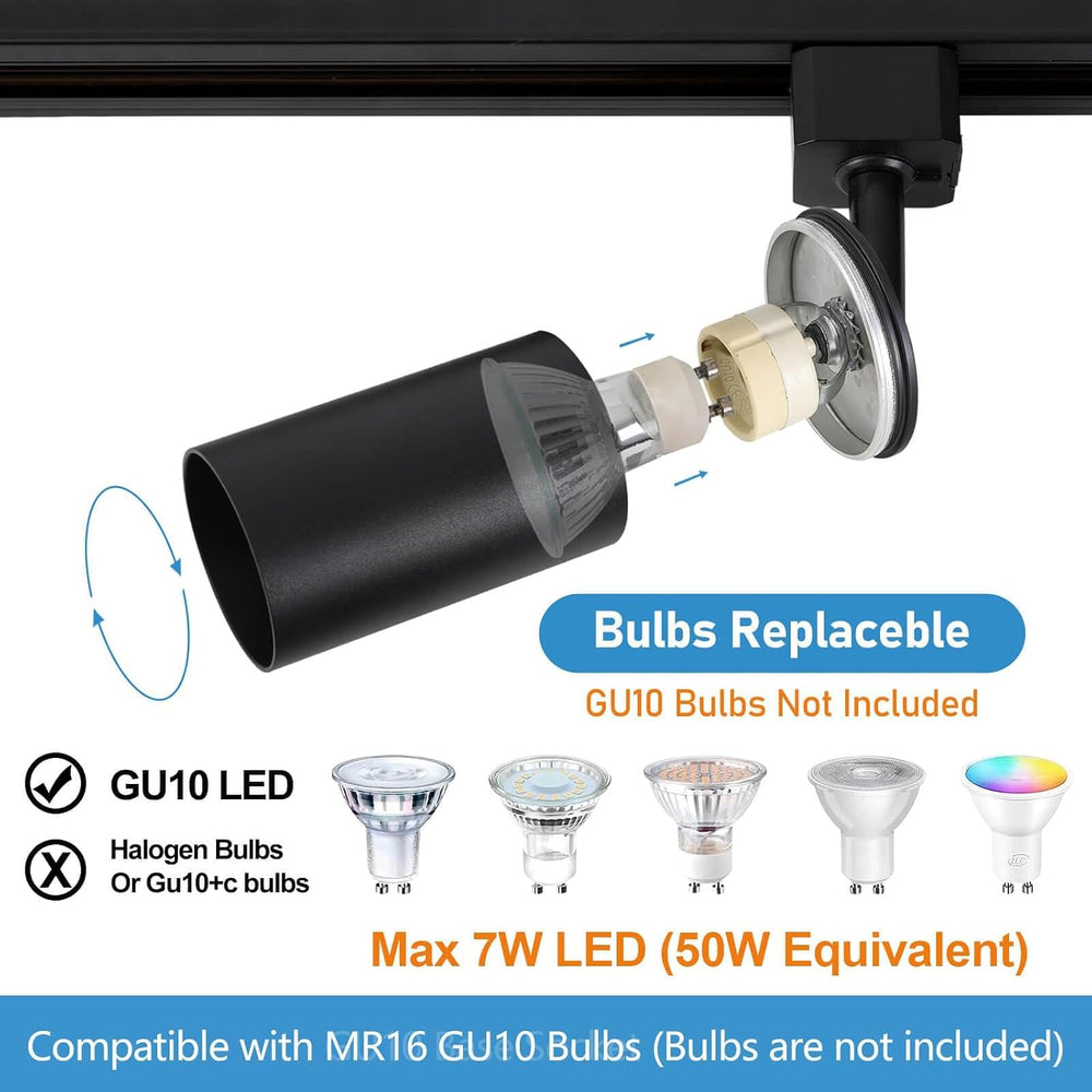 12-Light Plug-in Track Lighting Kit - Black - product detail 3