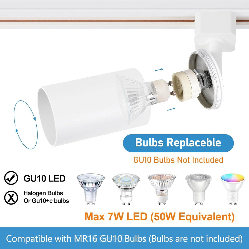 6-Light H Track Lighting Kit - White - product detail 3