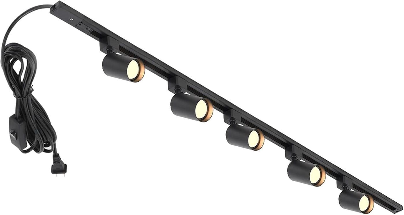 5-Light Plug-in Track Lighting Kit - Black - main product view