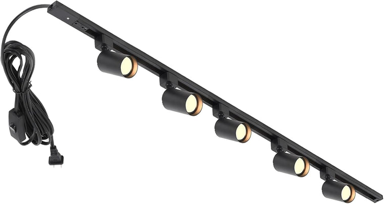 5-Light Plug-in Track Lighting Kit - Black - main product view