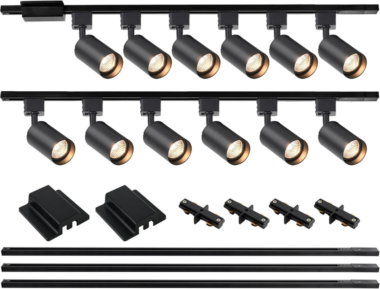 12-Light H Track Lighting Kit - Black - main product view
