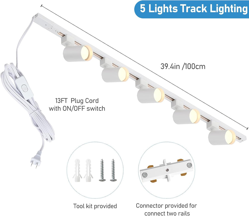 17-Light Plug-in Track Lighting Kit - White - product detail 3