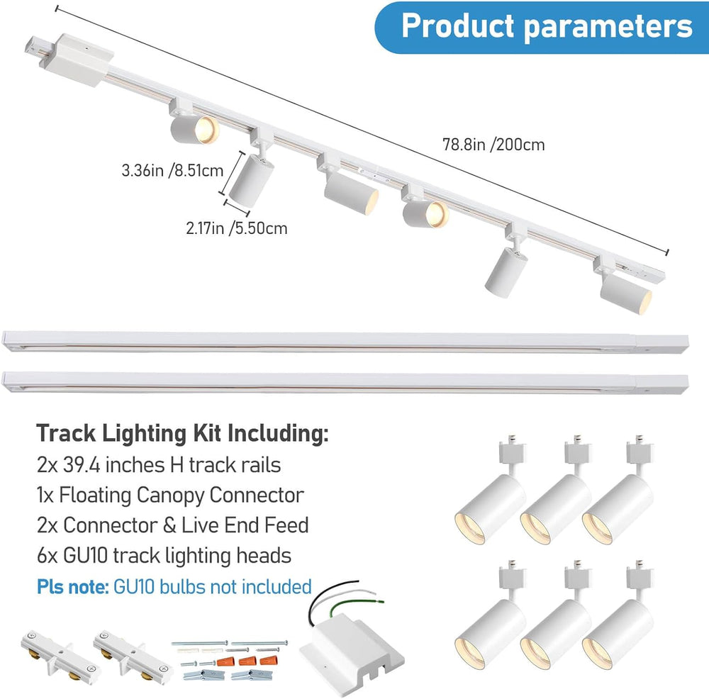 18-Light H Track Lighting Kit - White - product detail 3