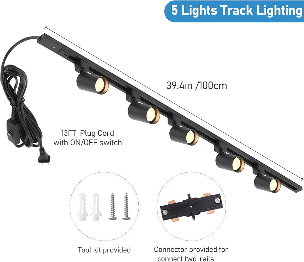 2-Pack 11-Light Plug-in Track Lighting Kit - Black - product detail 3