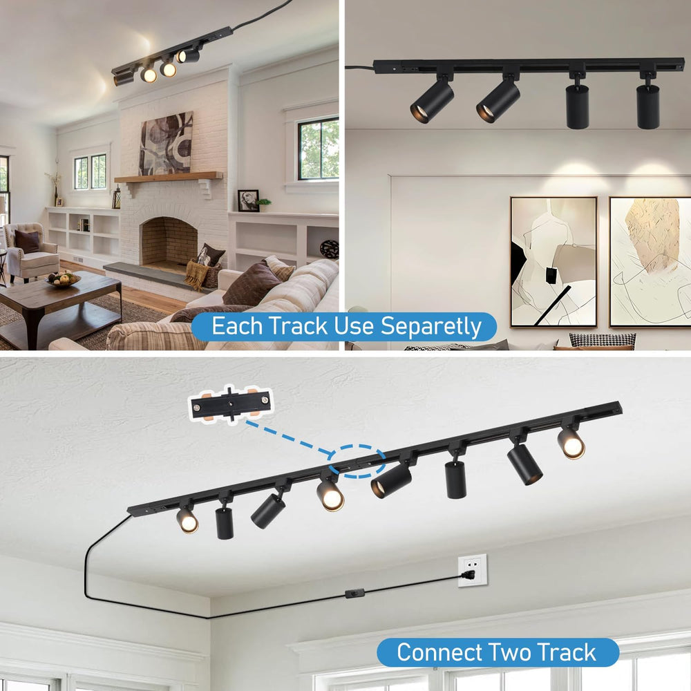 8-Light Plug-in Track Lighting Kit - Black - product detail 3