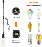 Adjustable E26 H Track Pendant Lights - 4-Pack, Black - product detail 3