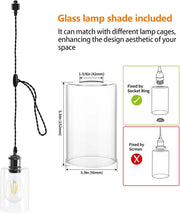Adjustable E26 H Track Pendant Lights - 4-Pack, Black - product detail 4