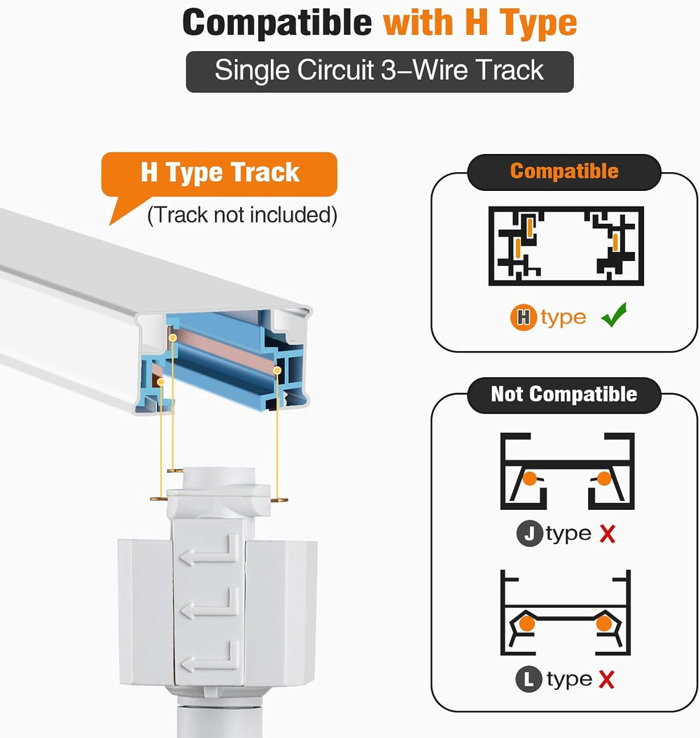 H Track Floating Canopy Connector - White - product detail 3