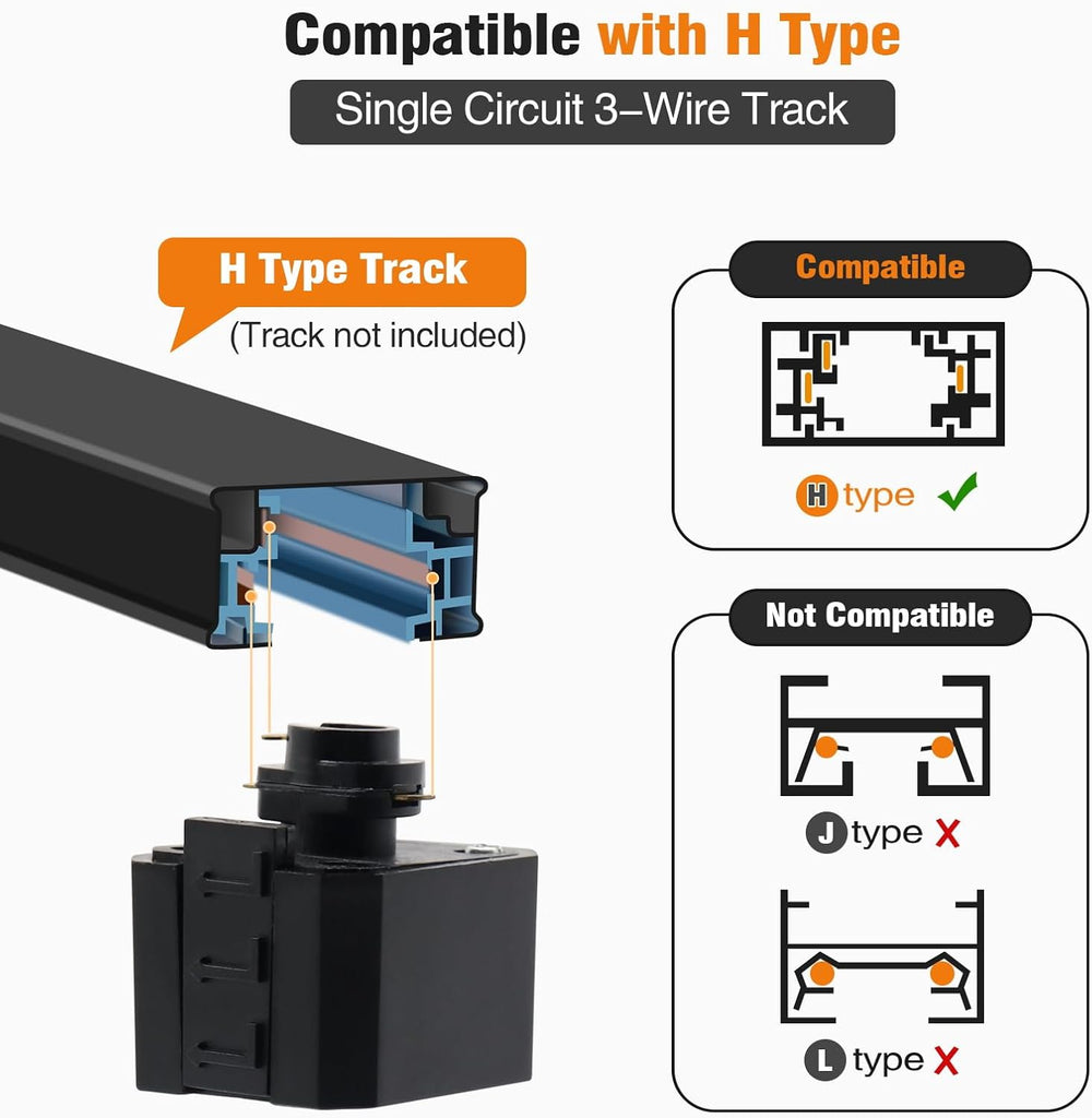 H Track Floating Canopy Connector - Black - product detail 3