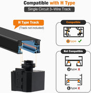 H Track Floating Canopy Connector - Black - product detail 3