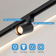 6-Light 3-CCT Plug-in Track Lighting Kit - Black - product detail 6