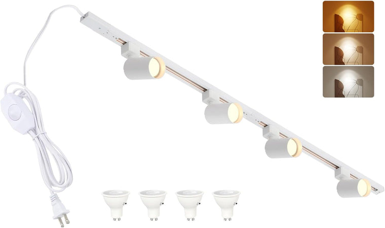 4-Light 3-CCT Plug-in Track Lighting Kit - White - main product view