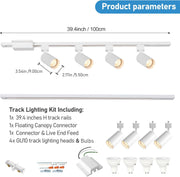 4-Light 3-CCT H Track Lighting Kit - White - product detail 2