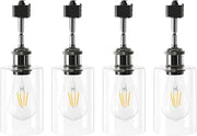 Hiiglxii E26 H type track pendant heads with clear glass shades